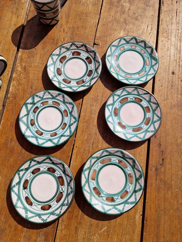 Lot De 6 Tasses A Café Robert Picault Vallauris
