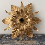 Flowers wall lamp and electrified golden leaf to nine