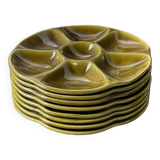 Set of 8 Gien oyster plates
