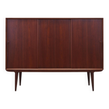 Buffet haut en teck, design danois, années 1970, fabricant : Omann Jun