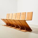 Set of 6 ZigZag Chairs after Gerrit Rietveld 1990s