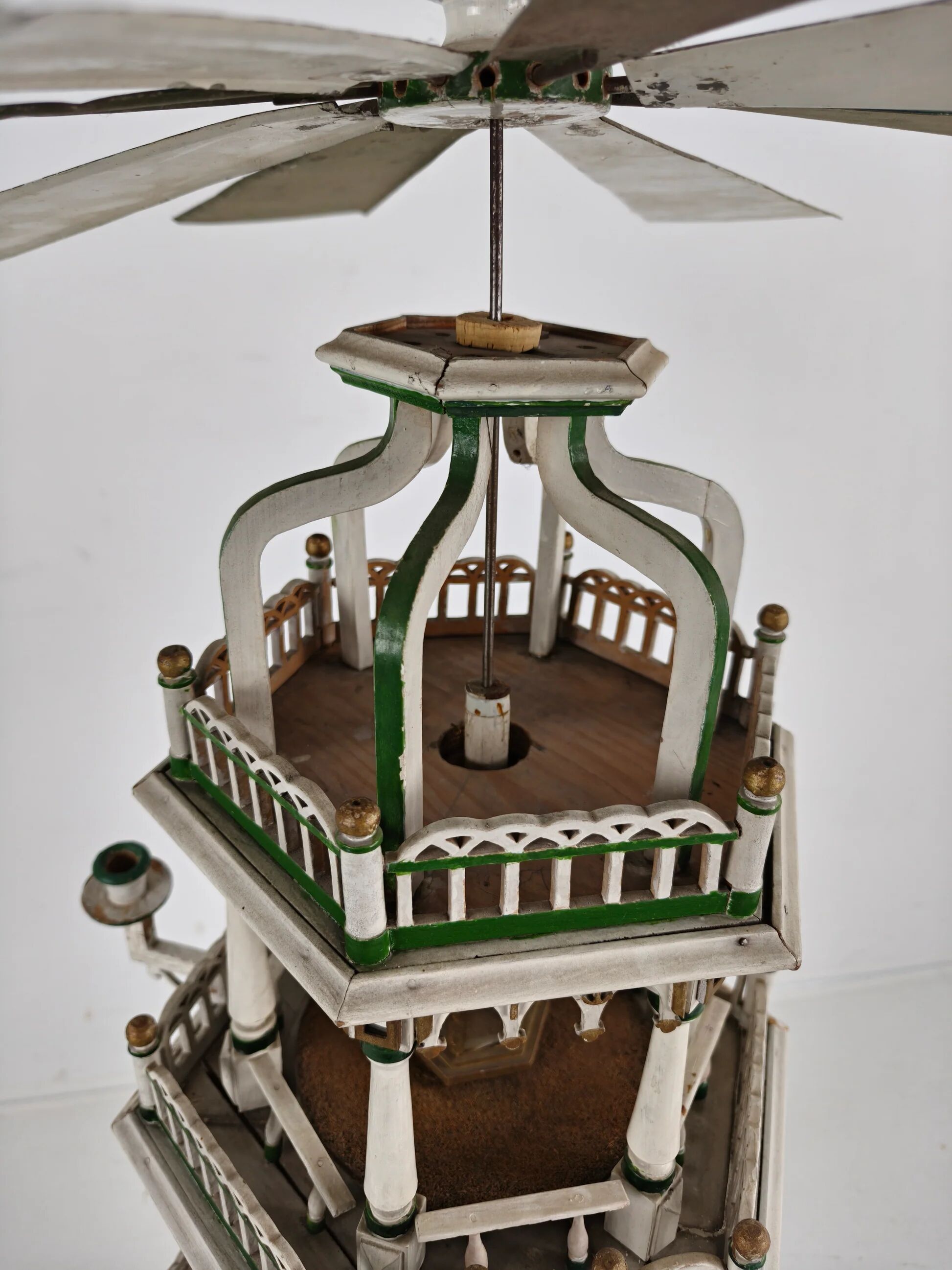 19th century handmade Christmas pyramid – rare and beautiful German folk art piece