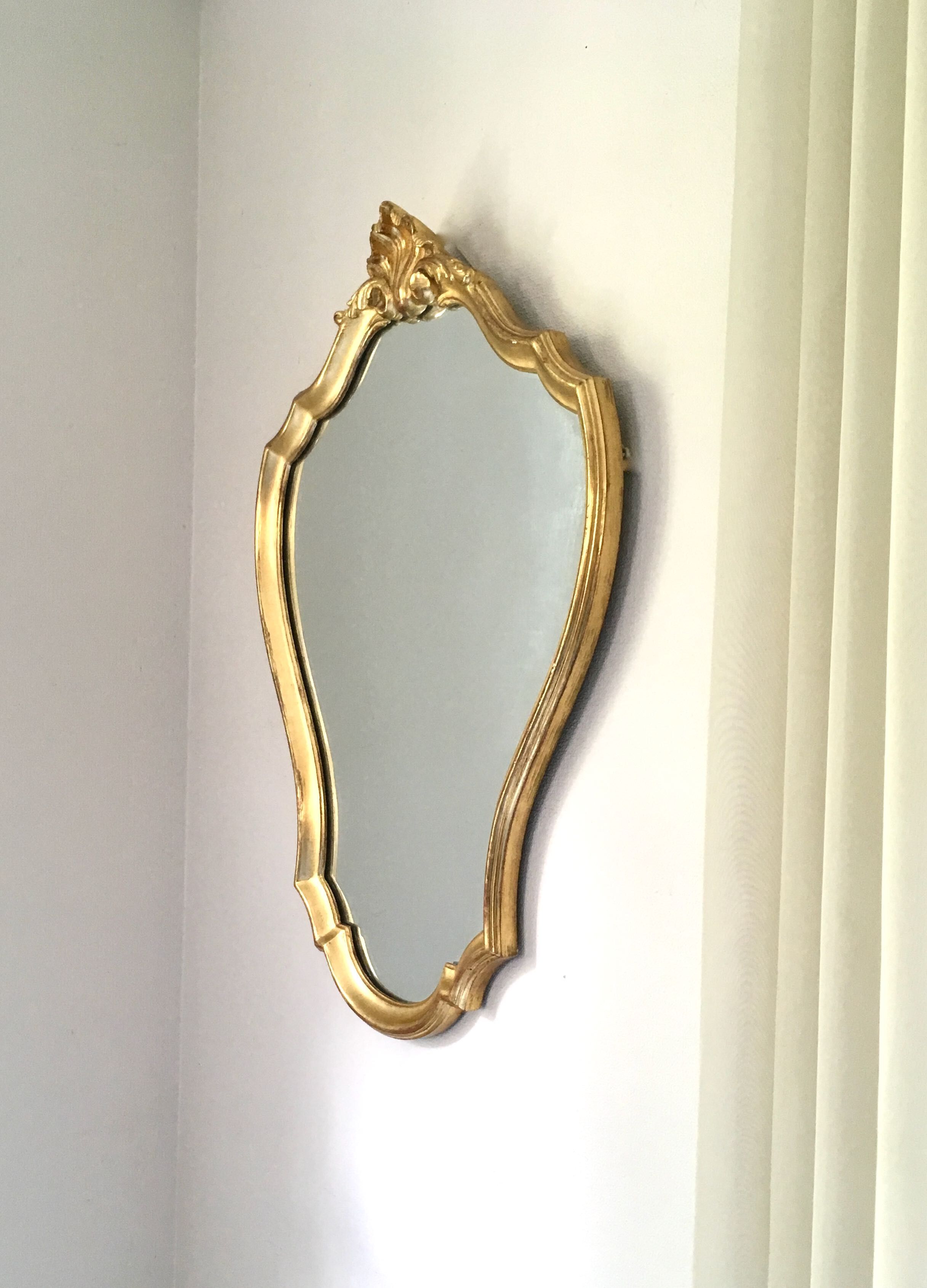 Miroir baroque cadre bois doré 52x74cm
