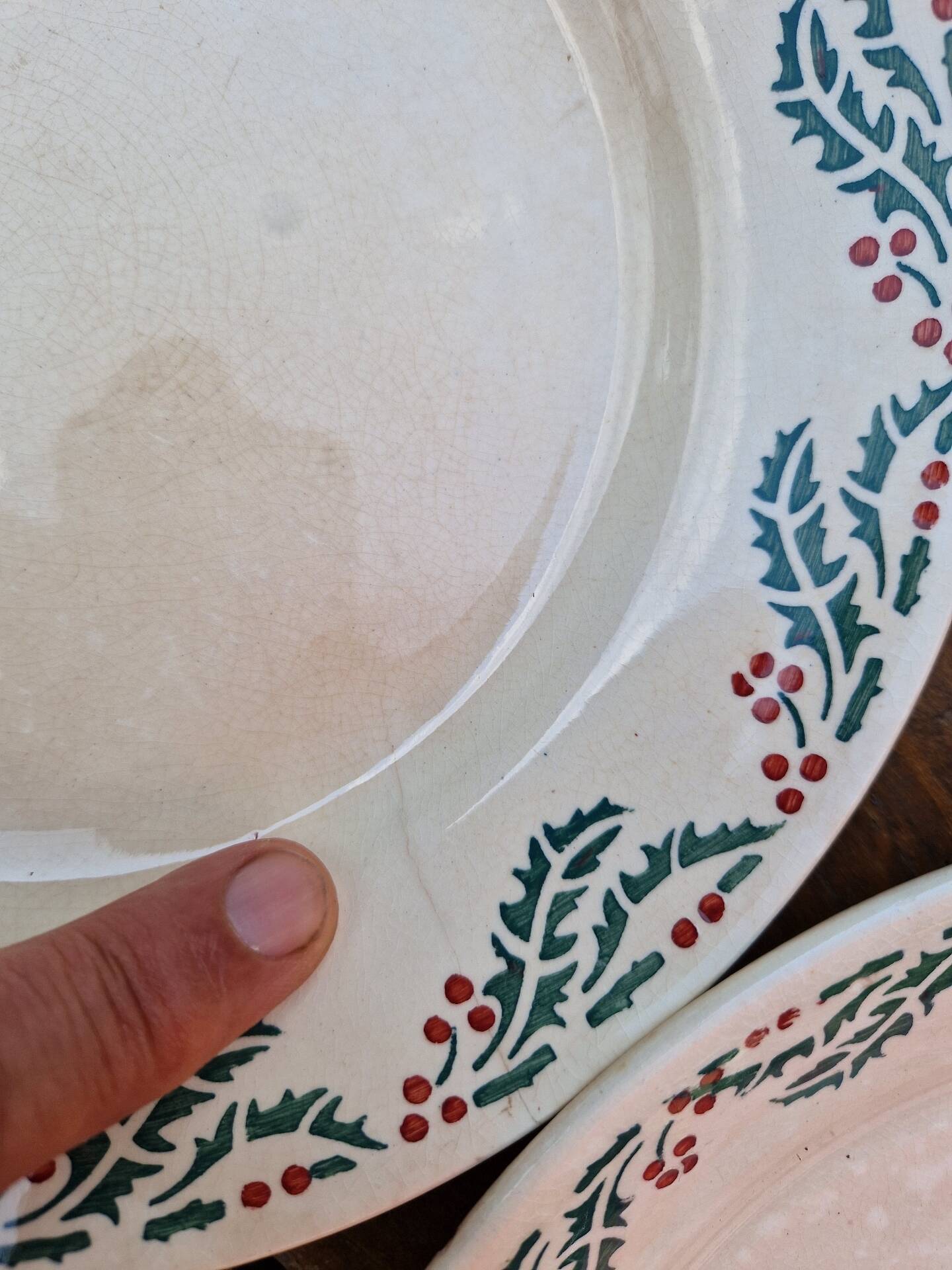 Lot De 7 Assiettes Plates Modèle Houx HB