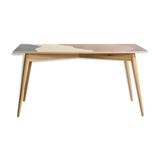 Desk or dining table with wood print