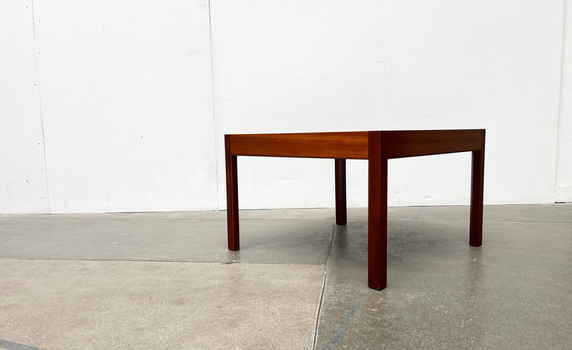 Mid-century teak and walnut side table, 1960s.