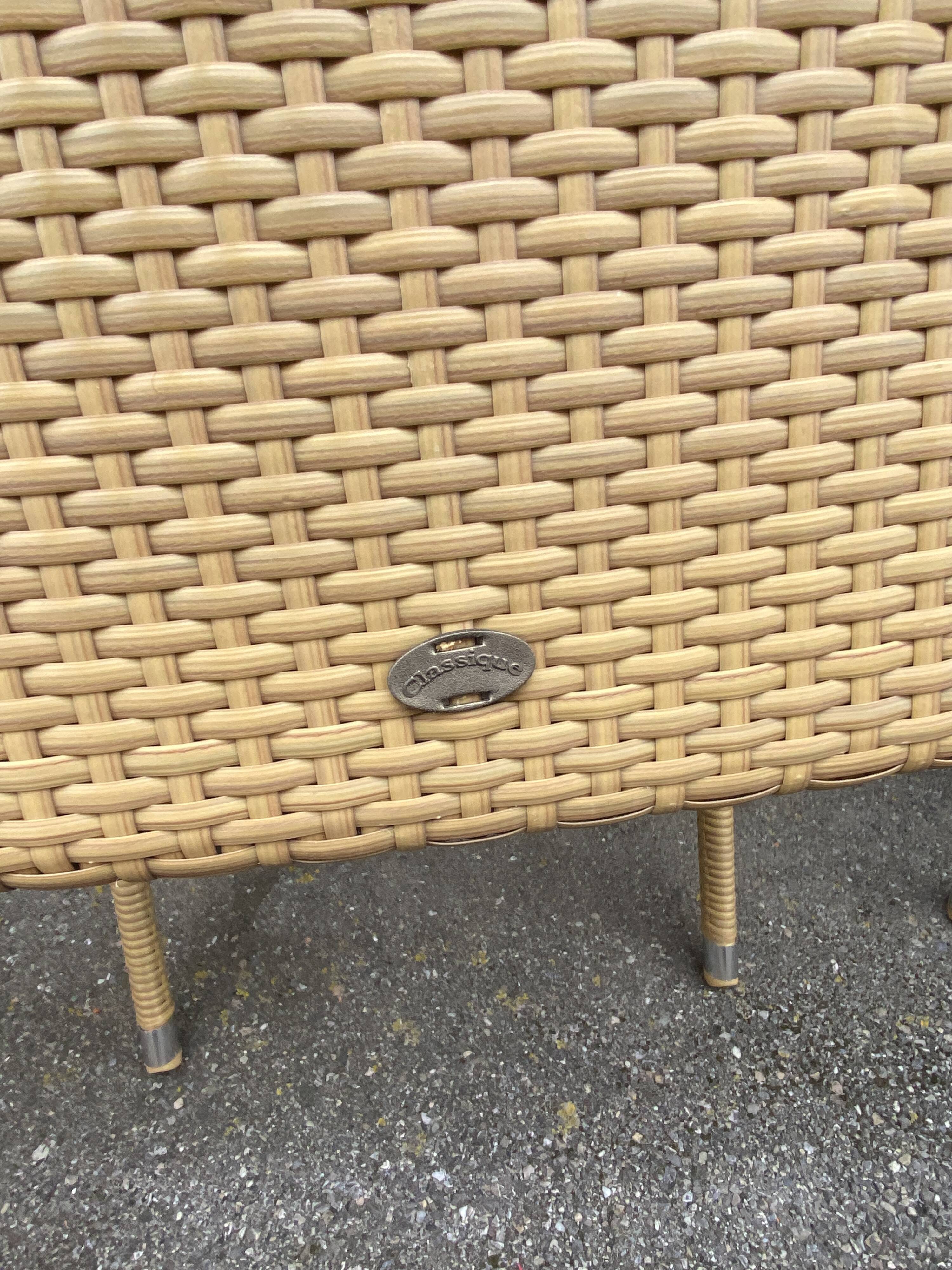 paire de fauteuils style colonial rotin et bois