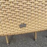 paire de fauteuils style colonial rotin et bois