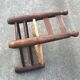 Low chair oak and straw vintage 1950