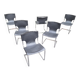 Model 920 Chairs in Chrome and Black Leather by Carlo Bartoli for T70, 1970s, Set of 6