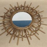 Vintage rattan mirror