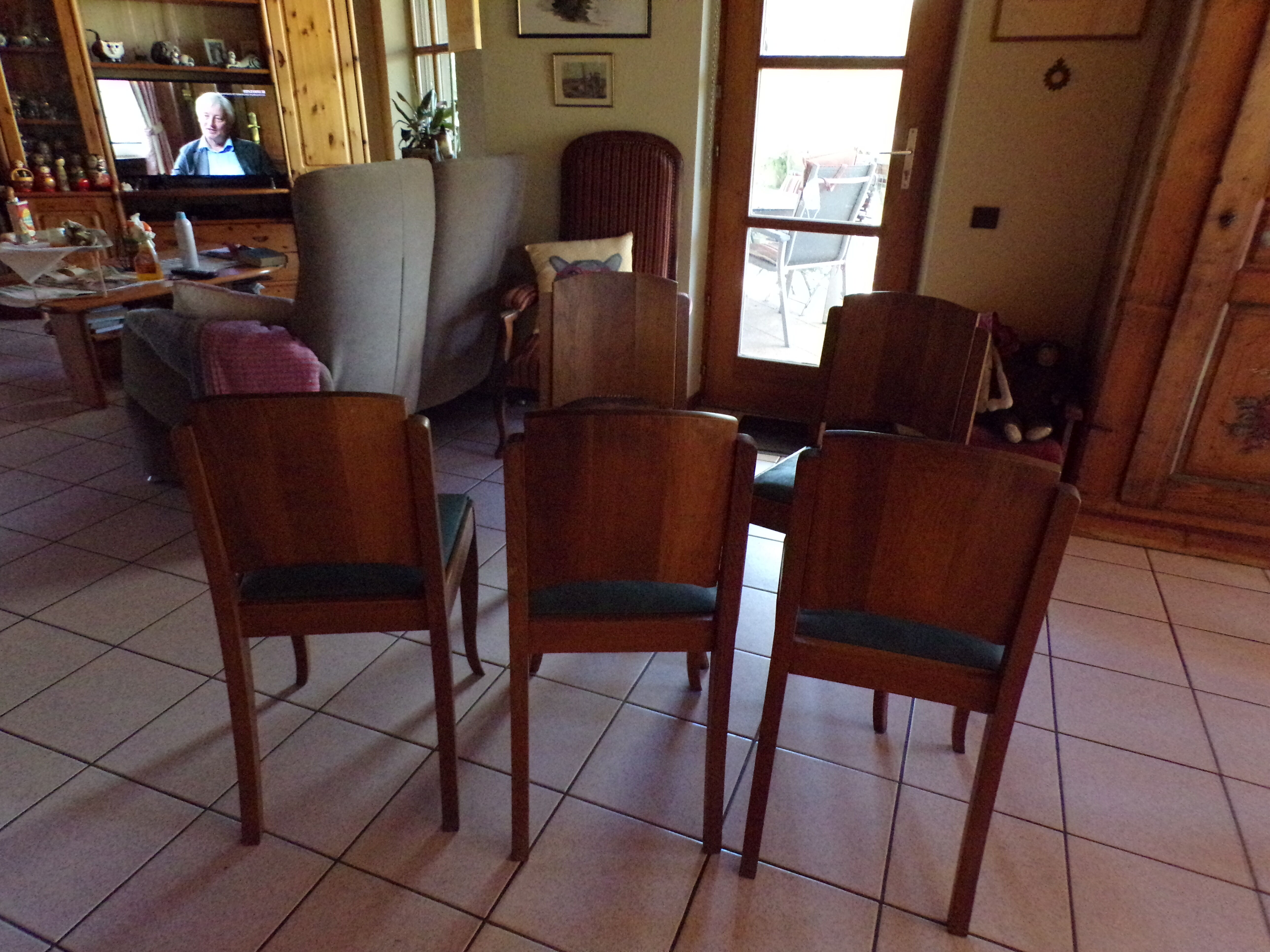 Five art deco chairs