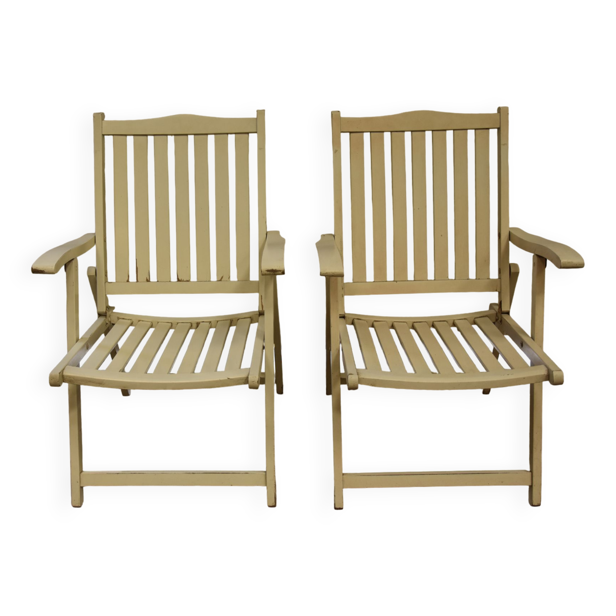 Set of 2 vintage folding armchairs