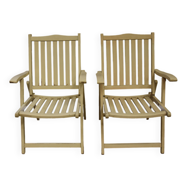 Lot de 2 fauteuils pliables Vintage