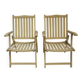 Set of 2 vintage folding armchairs