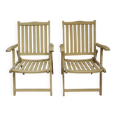 Set of 2 vintage folding armchairs