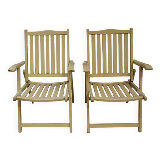 Set of 2 vintage folding armchairs