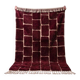 Beni Ouraine carpet in traditional custom-made wool, burgundy 1.5/2.5 m.