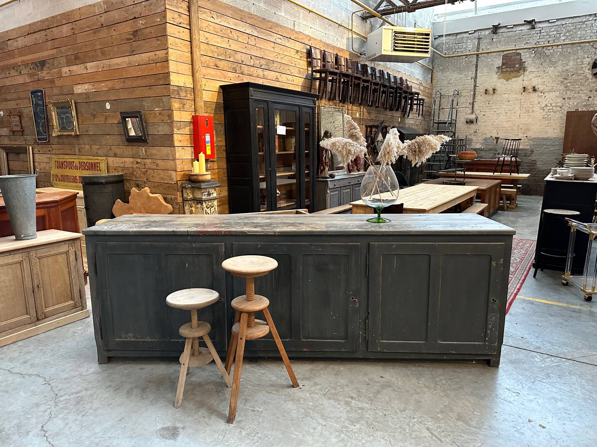 Large 20th century workshop furniture