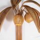 Pair of large "coconut/palm" wall lights in rattan