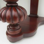 Mahogany and green leather console, 1860-70