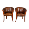 Set of 2 convertible armchairs in sheepskin side chairs