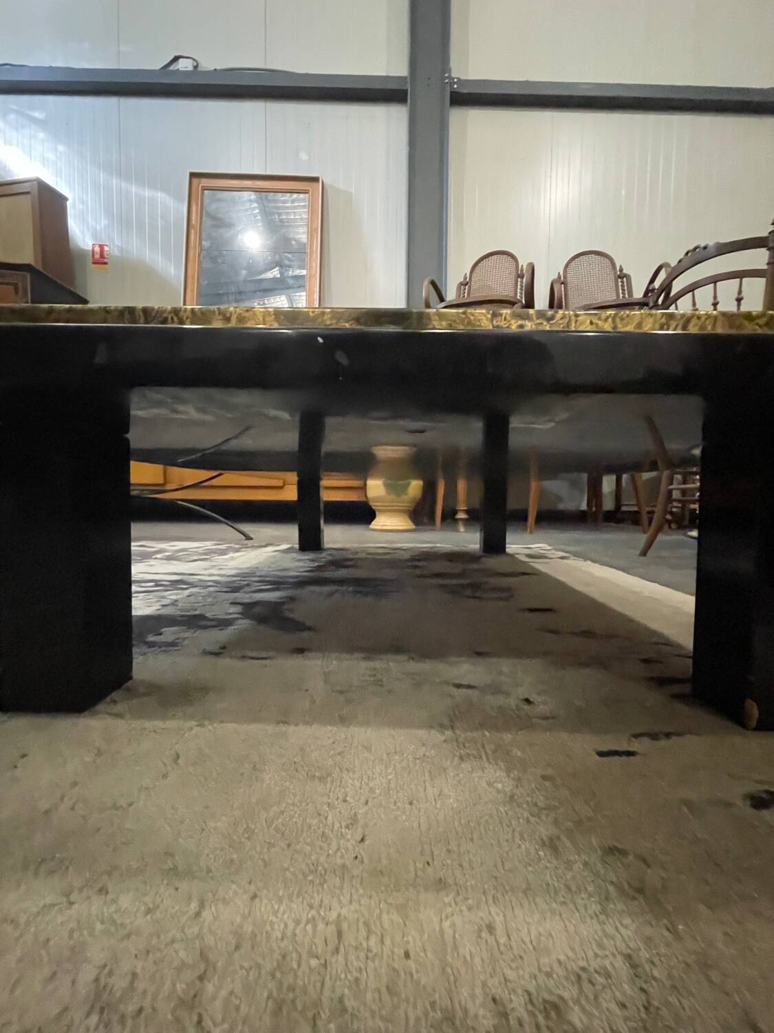 1970 black and gold lacquered coffee table