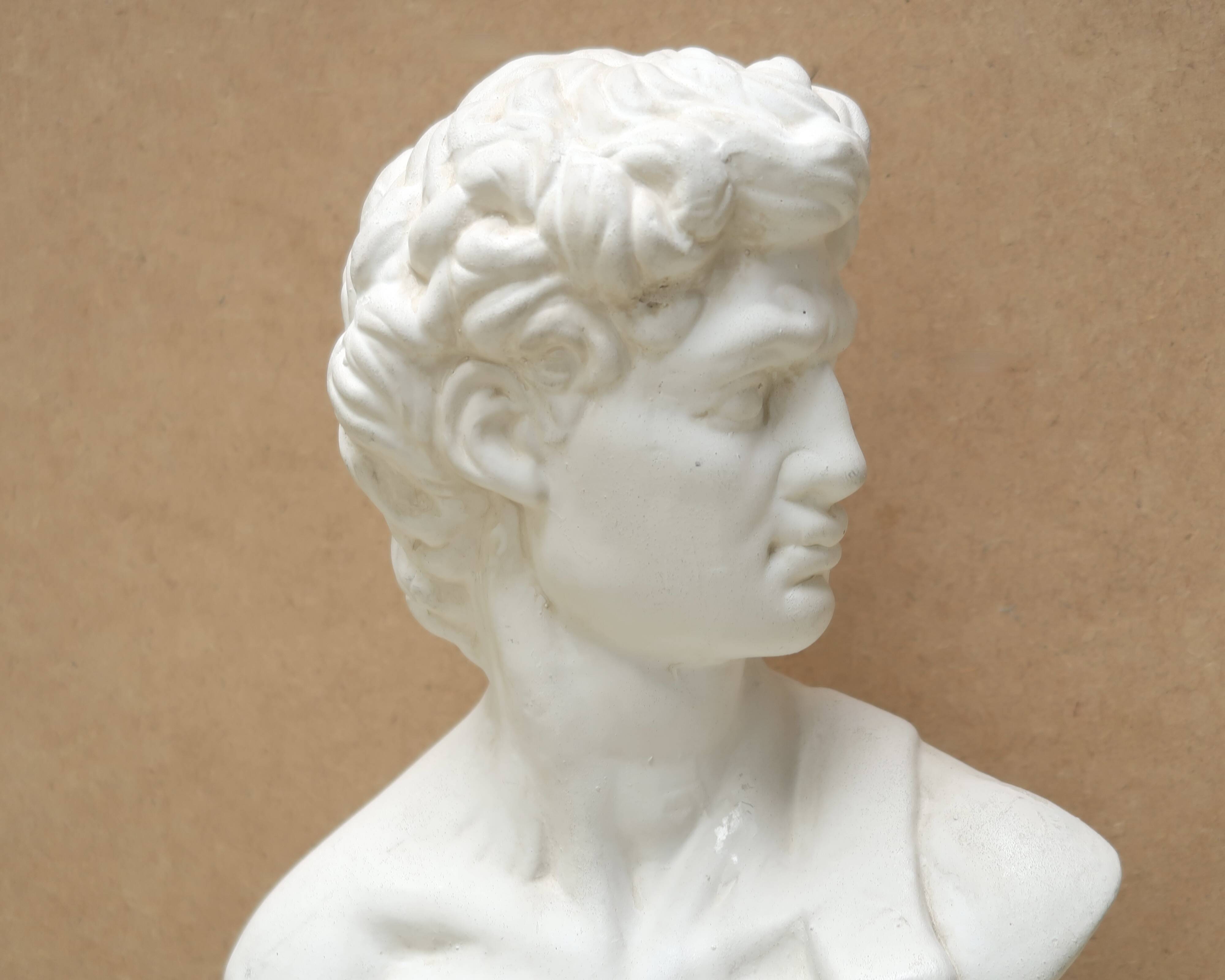 Plaster bust of a man: David, 1980s