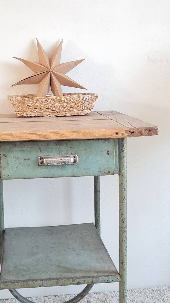 Wood and metal desk circa the 1950s.