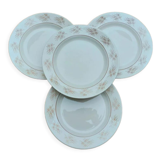 4 plates Gien Briare creation primefleur