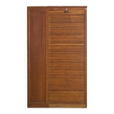Stained oak curtain unit with 2 shelves
