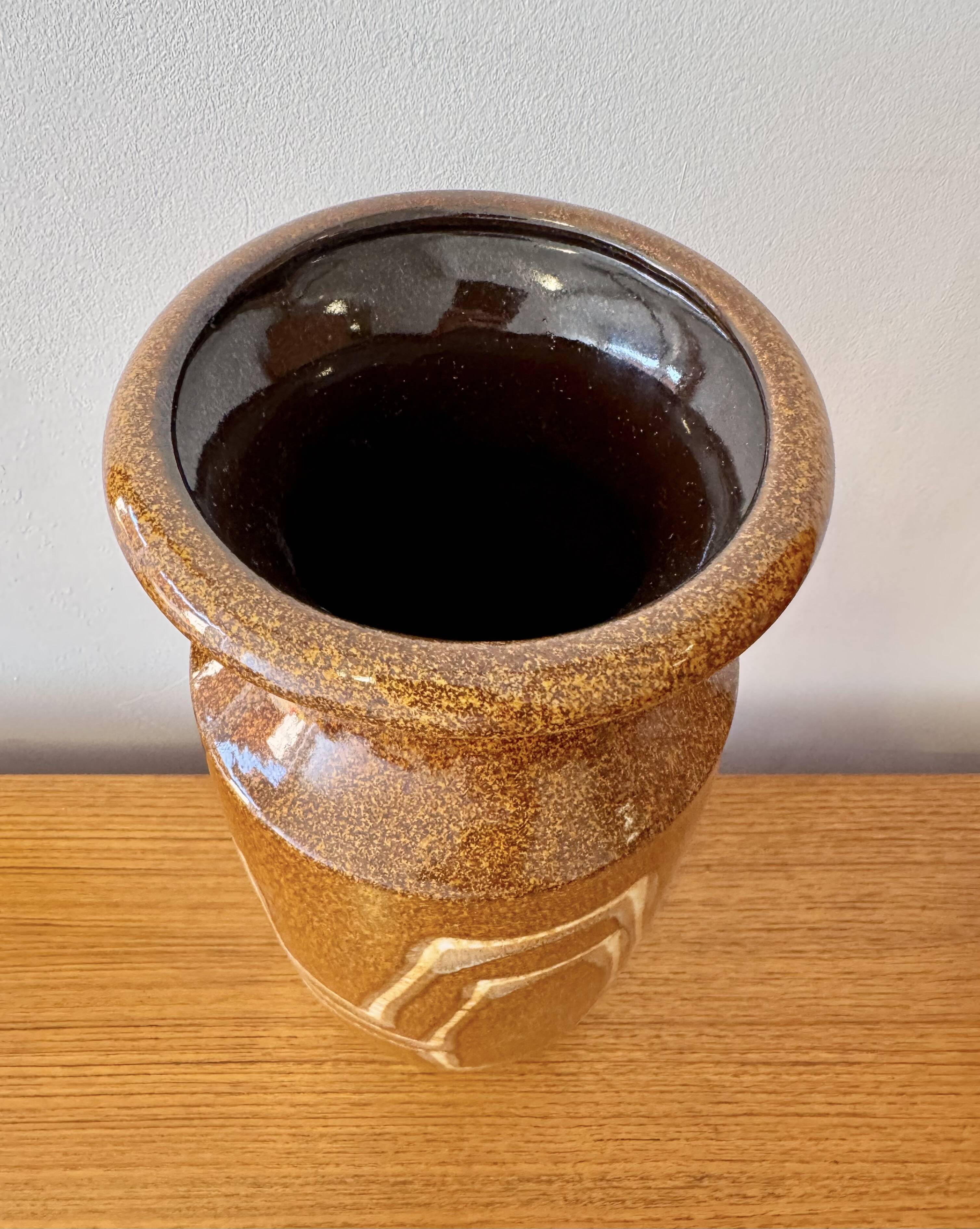 Vintage Brown Scheurich Keramik West German Vase