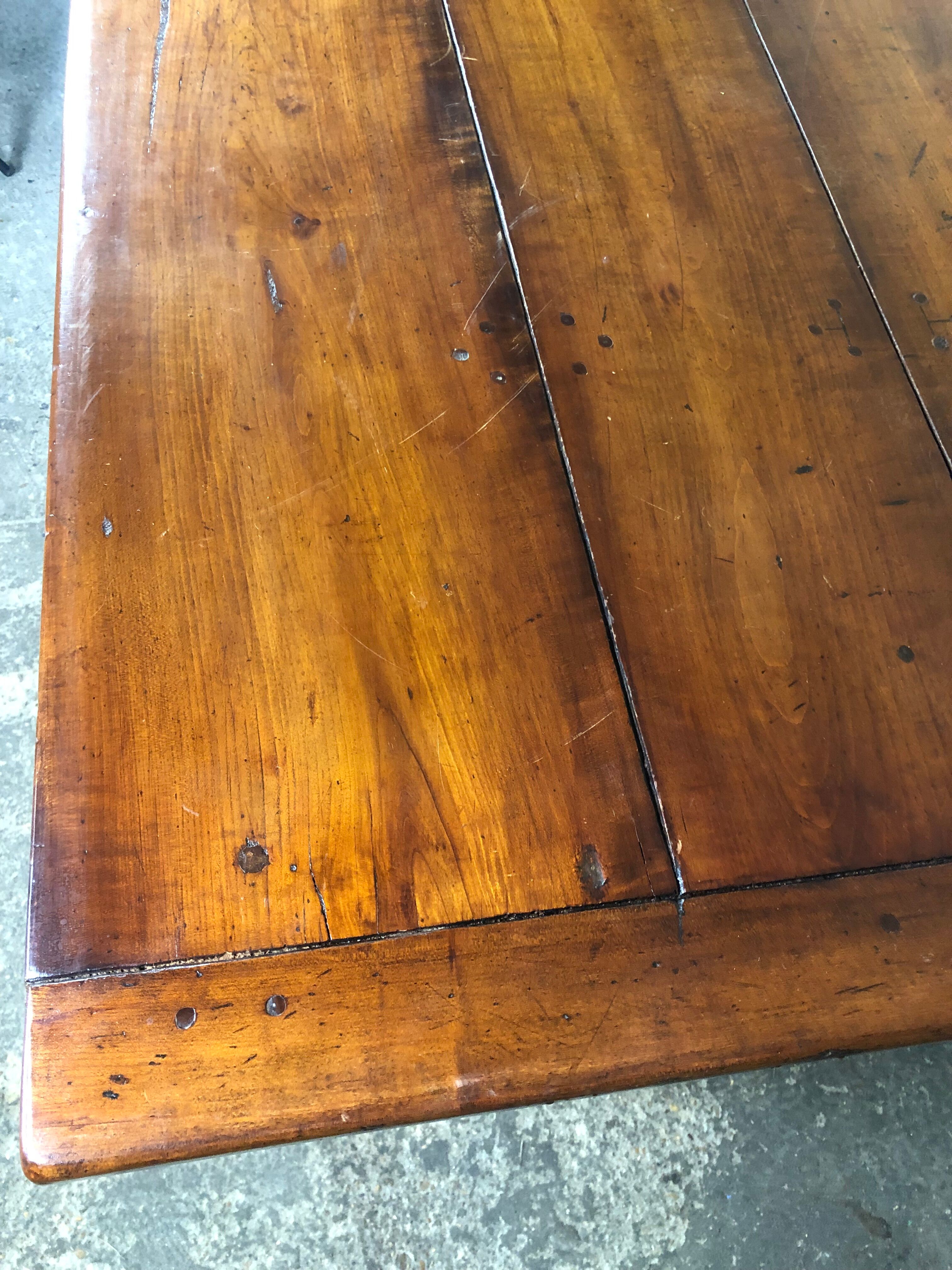Dark walnut farmhouse table 1900s