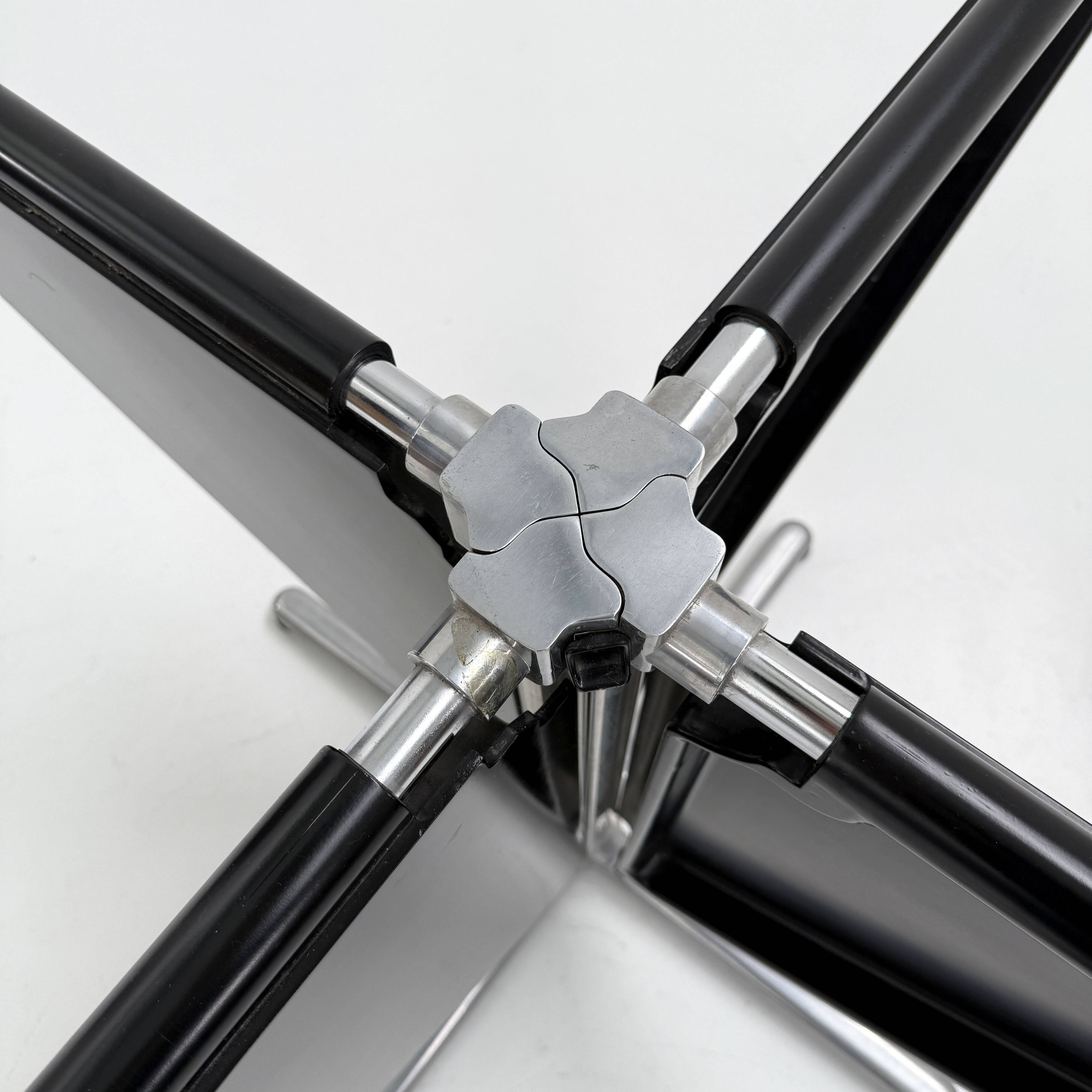Black Plana folding table by Giancarlo Piretti for Anonima Caste