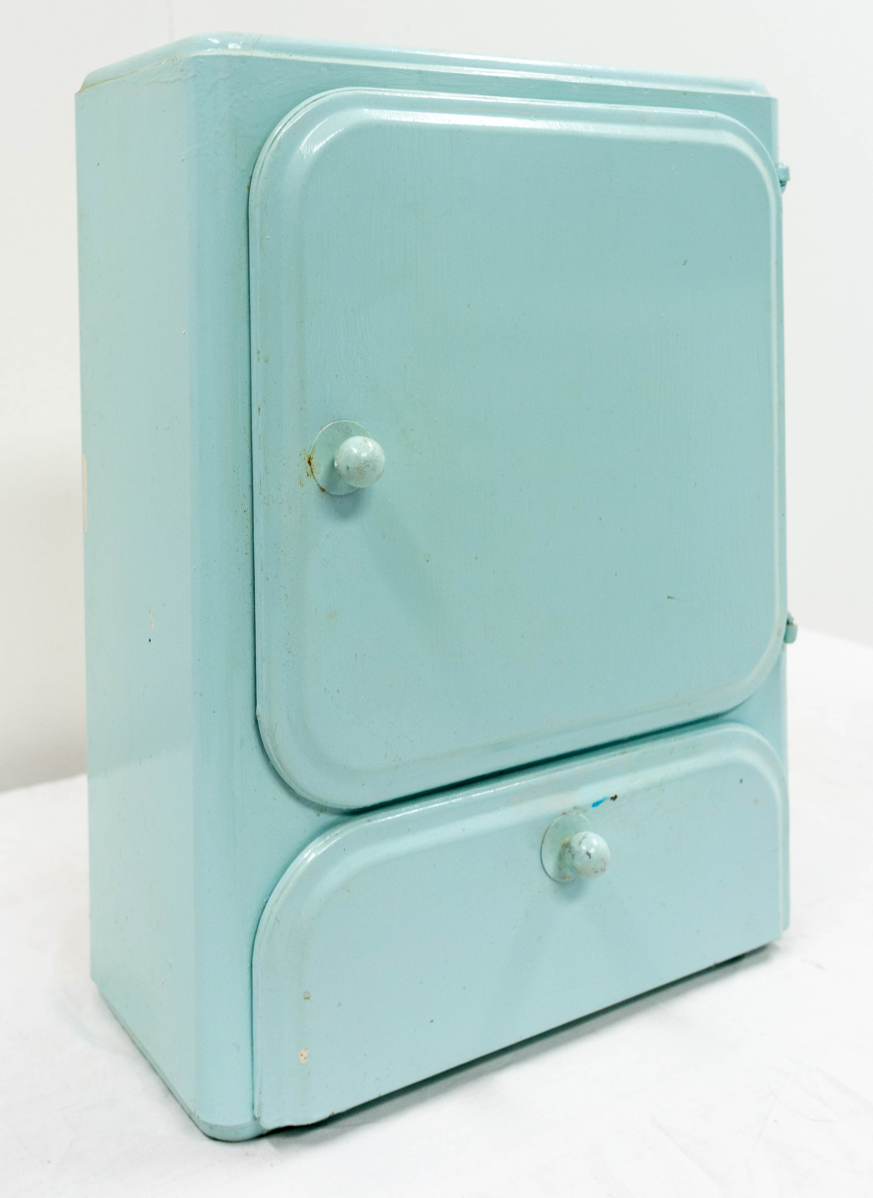 Pharmacy cabinet blue sheet metal