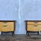 Pair of nightstands vintage bedside table compass legs