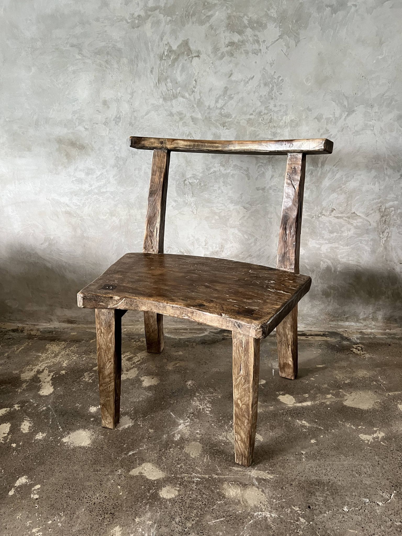 Large old teak chair or armchair H84 L60