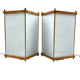 Leonardo Mosso 2 palisander and brass table lamps, Italy 1970s
