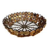 Nacre and metal catch-all bowl