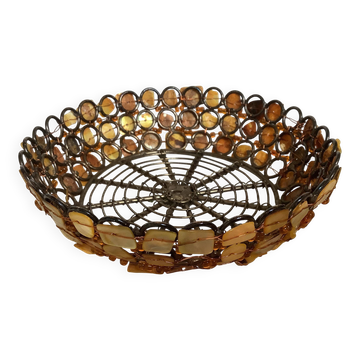 Nacre and metal catch-all bowl