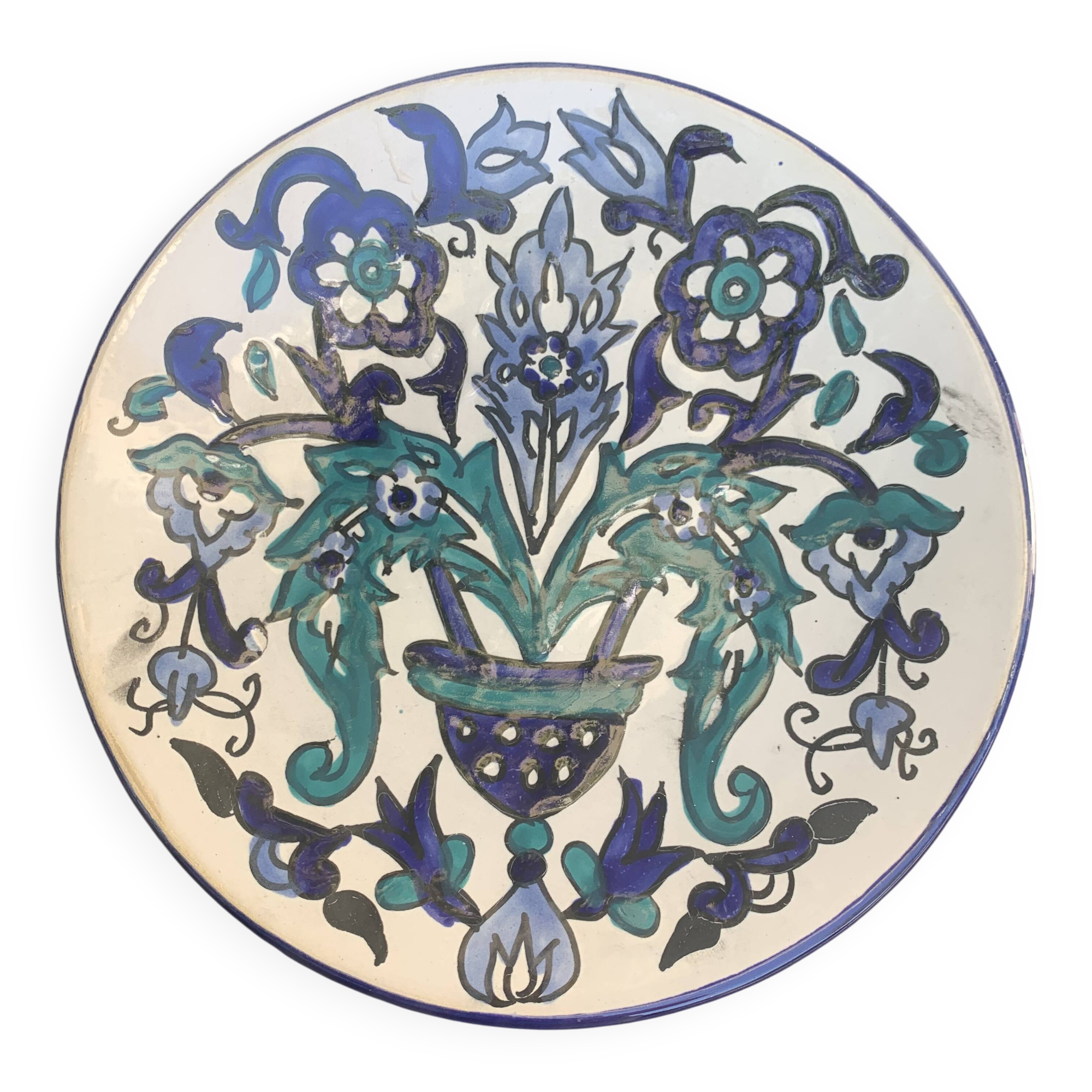 Small oriental plate, decorative, handmade, vintage and collector