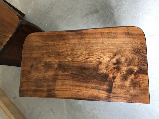 Pair of elm bedside tables