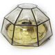 Iron and clear glass ceiling light by Limburg, Germany, 1960s.