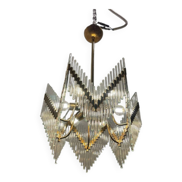 Lustre à tiges en verre de Murano années 1970