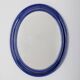 Vintage 1970s blue ceramic wall mirror Italian design