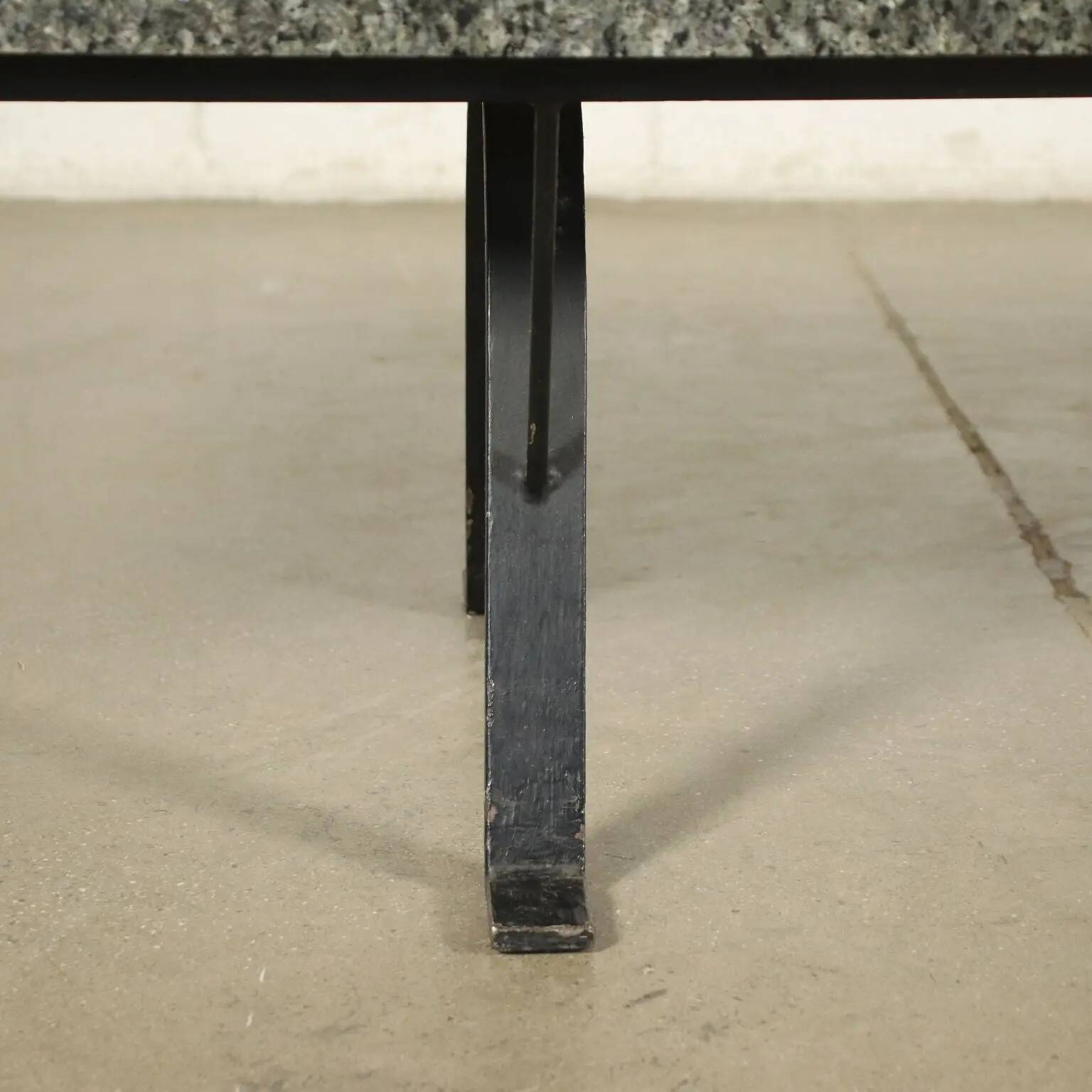 Marble and metal coffee table, Italy, 1970s-1980s.