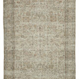 Hand-Knotted Rustic Turkish Beige Rug 196 cm x 267 cm - 36644