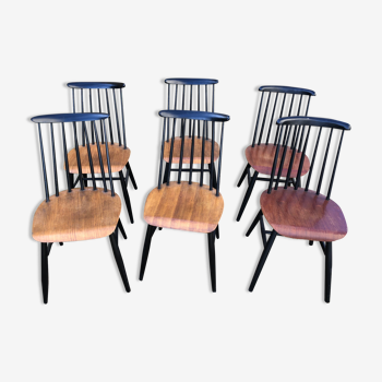 6 chairs fanett by Ilmari Tapiovaara