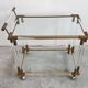 Modern mid-century bar cart in lucite, bronze, and glass, 1970s