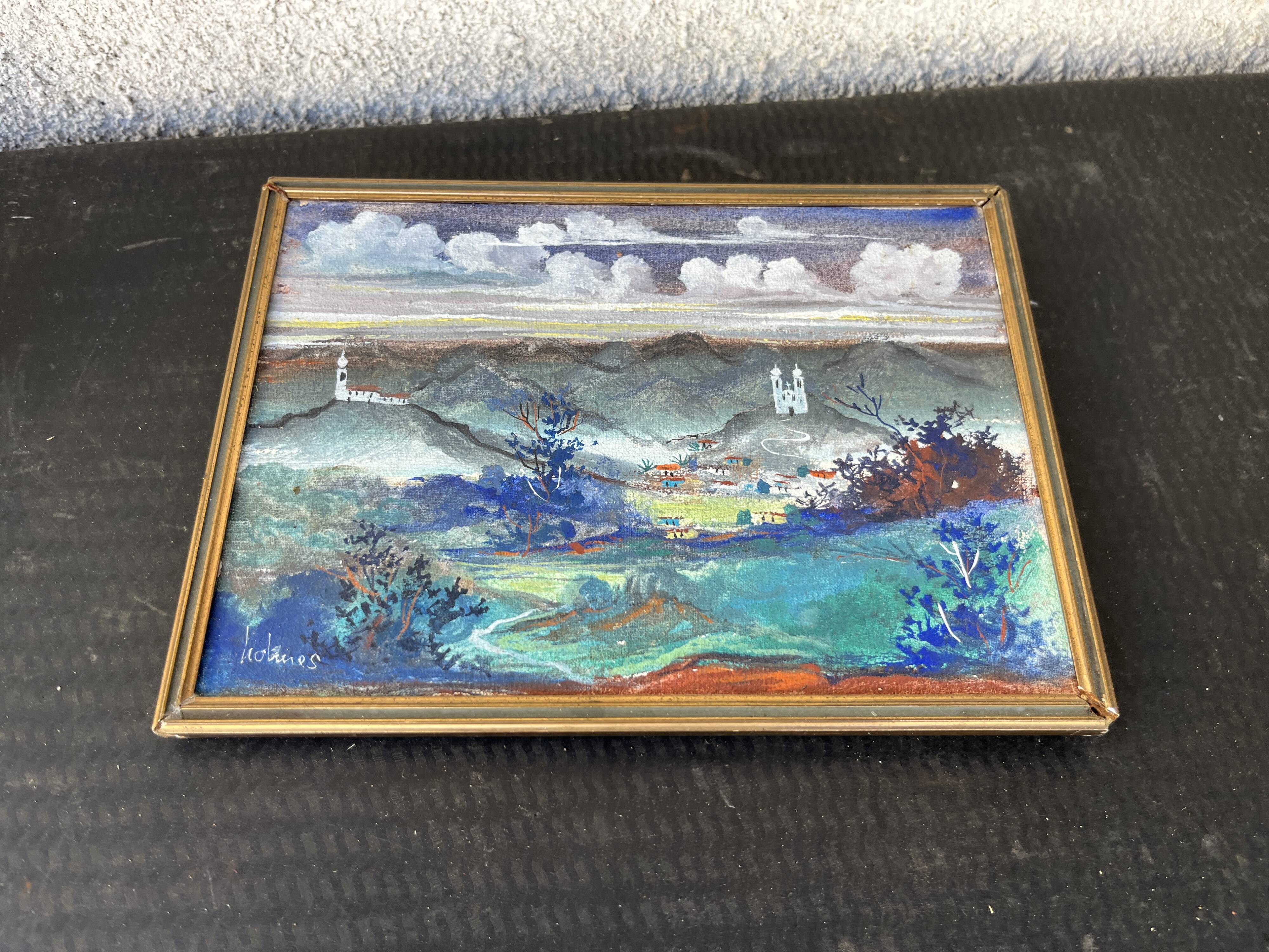Holmes Neves — Paysage du Minas Gerais signé et daté 1976, Brésil